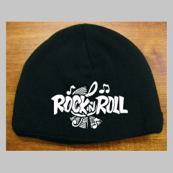 Rock n Roll čierna pletená čiapka stredne hrubá vo vnútri naviac zateplená, univerzálna veľkosť, materiálové zloženie 100% akryl